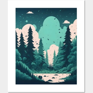 pine forest landscape magic Posters and Art